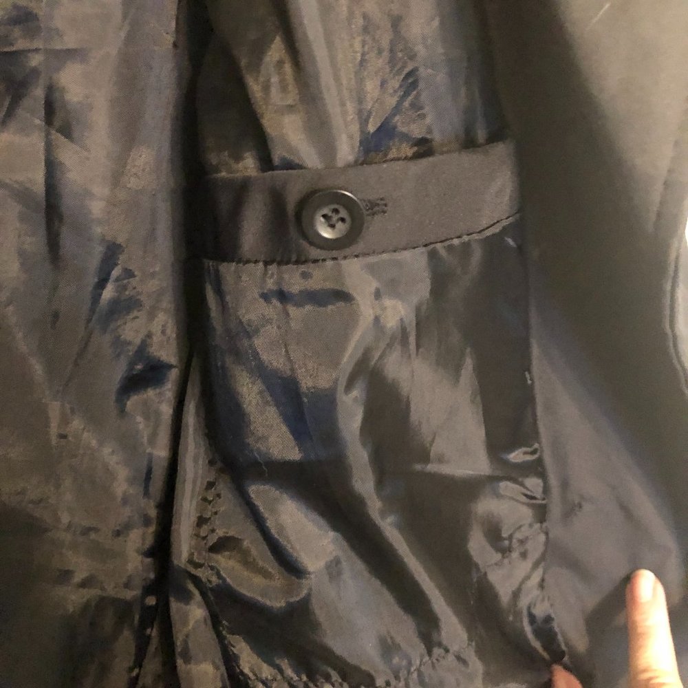 GAP Black Pea Coat Style Rain Coat - Picture 4 of 4